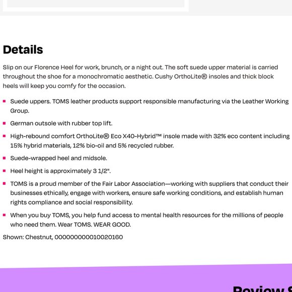 🌸 TOMS Florence Chestnut Suede Platform Heel NIB - Picture 7 of 9